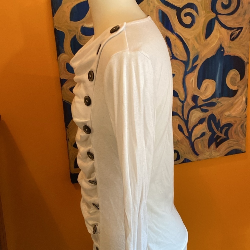 White Ruched Blouse - Picture 4 of 6